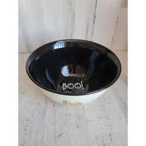 World market ceramic Halloween rustic bowl black cat pumpkin home decor